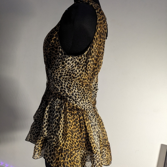 Dolce & Gabbana cheetah print silk peplum shirt - Picture 5 of 7